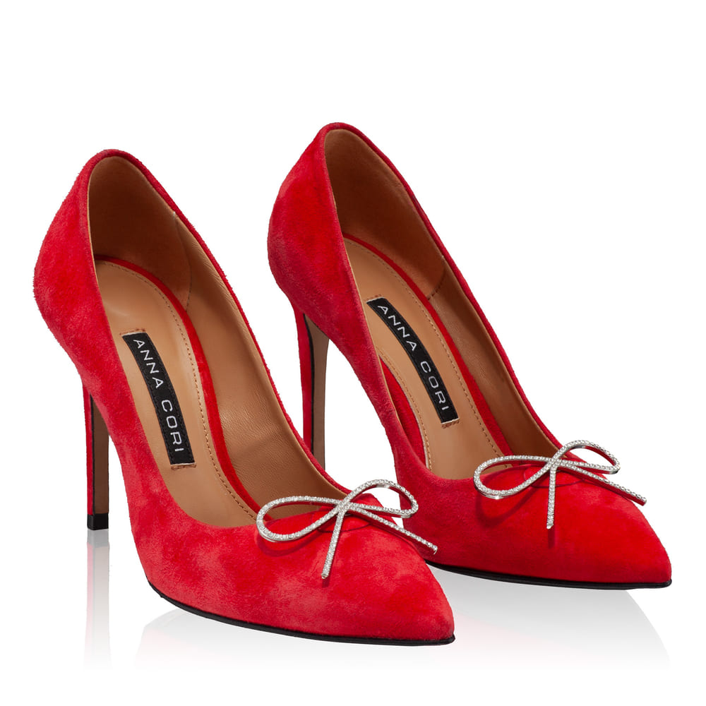 Pantofi eleganți de damă Camoscio roșu
